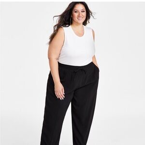 Elegant Black Women's Drawstring Trousers